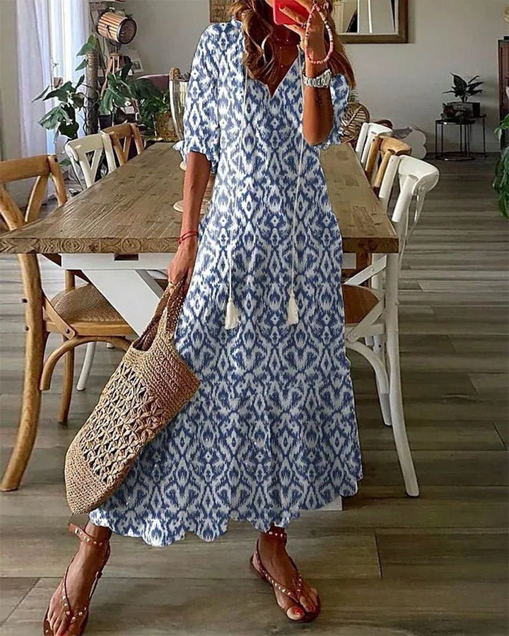 Sara | Boho A-Line Midi Dress