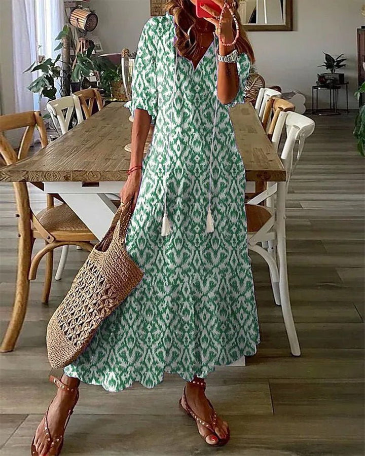 Sara | Boho A-Line Midi Dress
