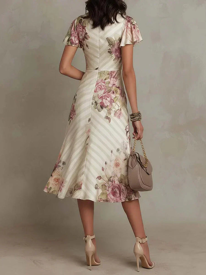 Alba | Elegant Floral Midi Dress