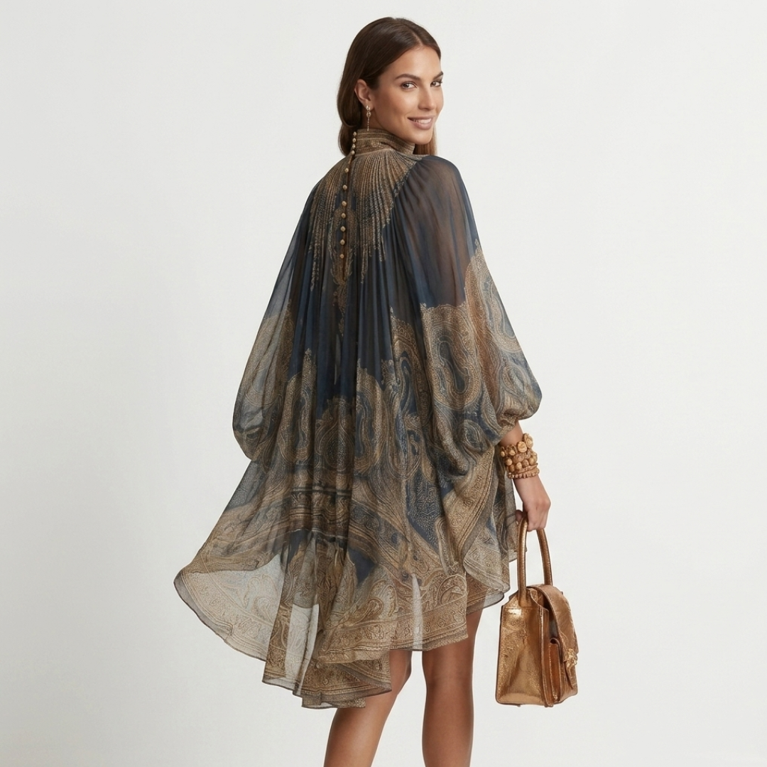Gaia – Short Dress with Asymmetrical Neckline
