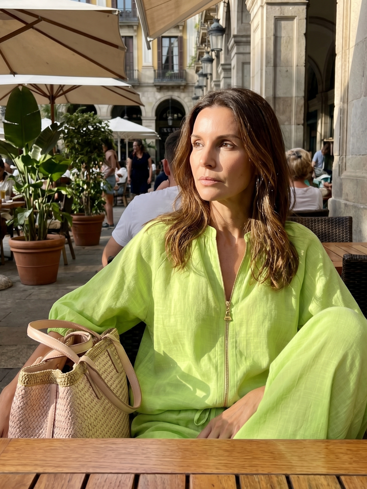 Natalia | Top with Zip and Wide Leg Pants