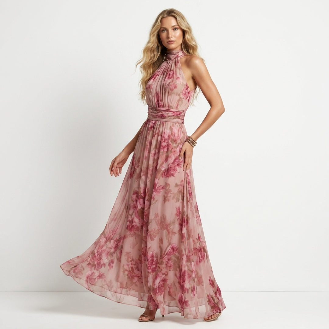 Theia - Green Floral Maxi Dress