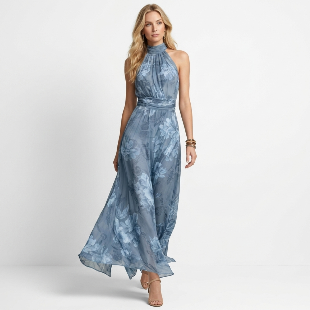 Theia - Green Floral Maxi Dress
