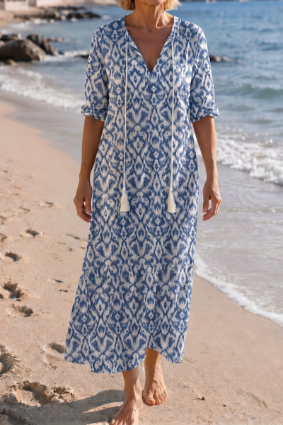 Sara | Boho A-Line Midi Dress
