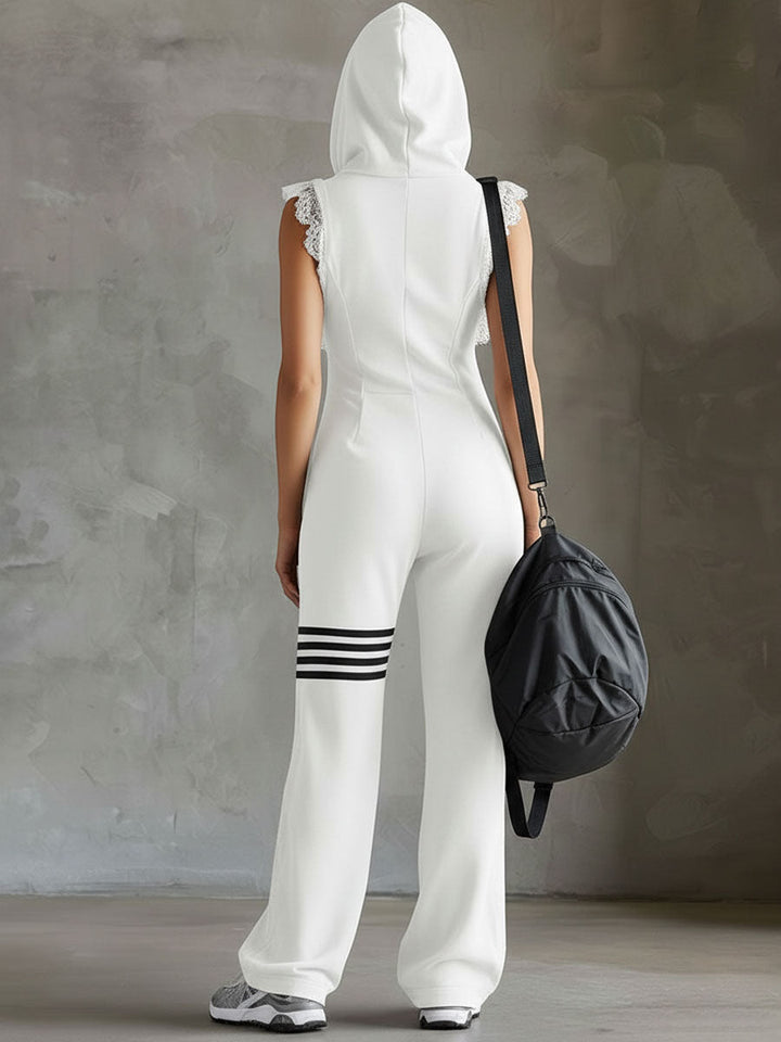 Giada - Retro Overalls with Hood and Stripes