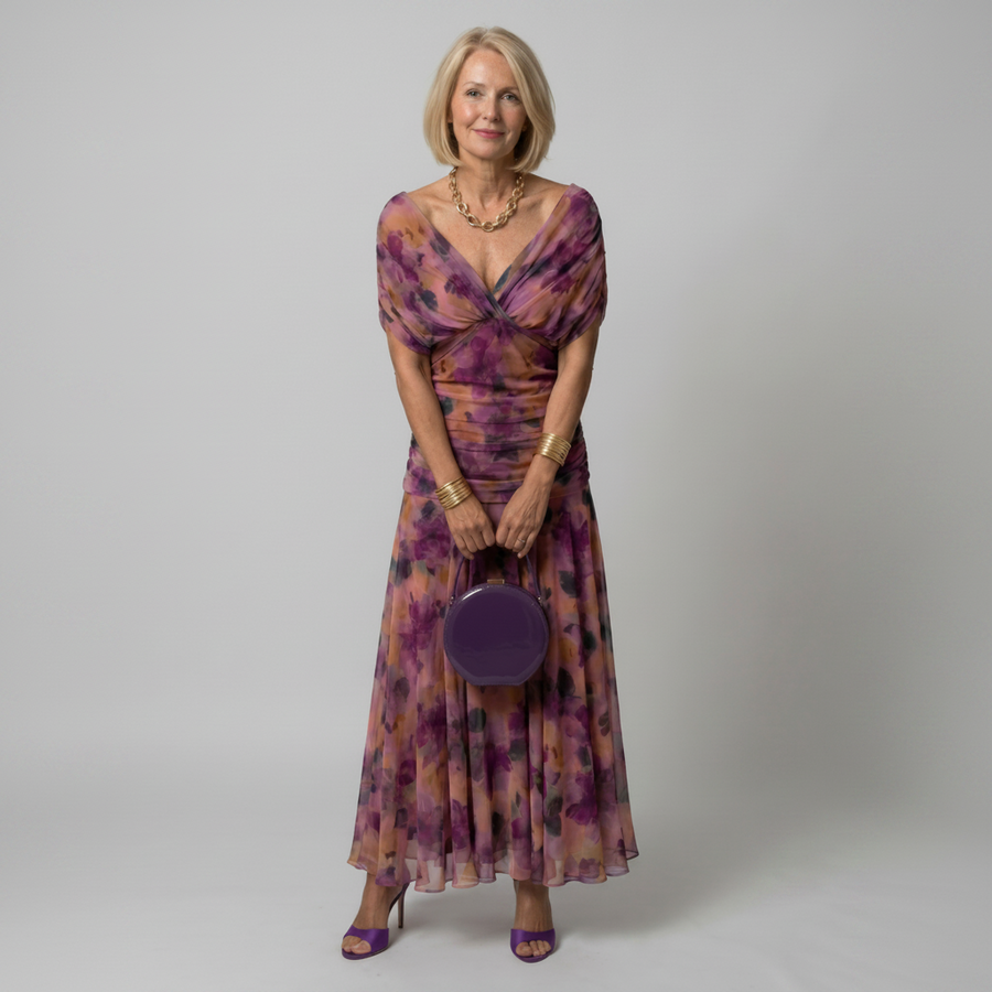 Ava | Off Shoulder Flow Midi Dress