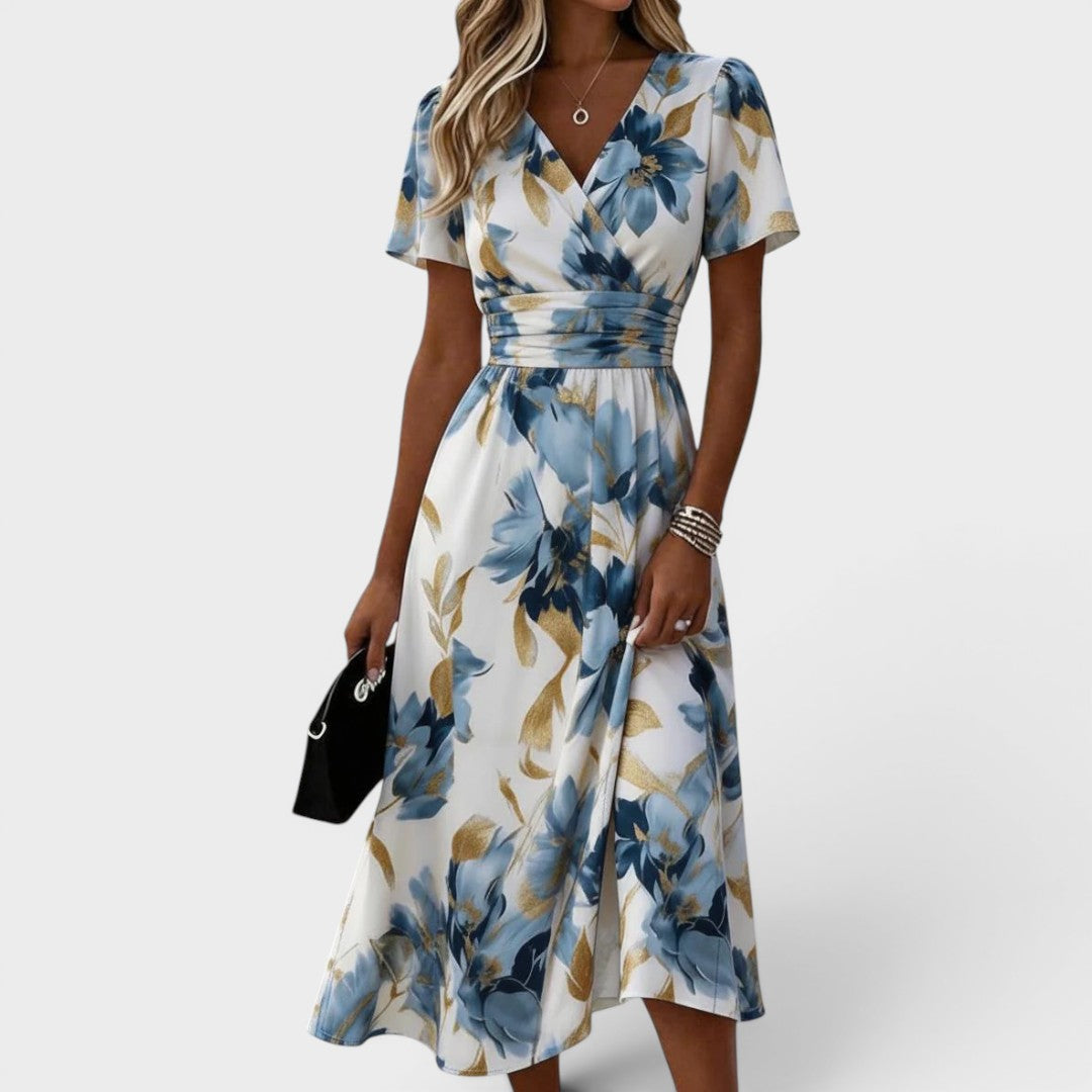 Becky | Floral Wrap Midi Dress