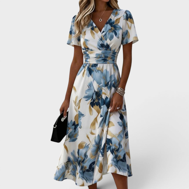 Becky | Floral Wrap Midi Dress
