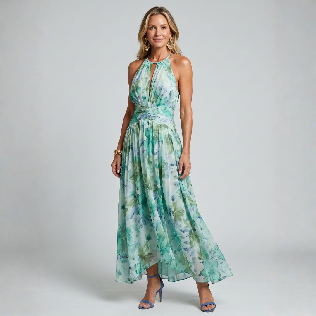 Adara | Floral Elegant Midi Dress
