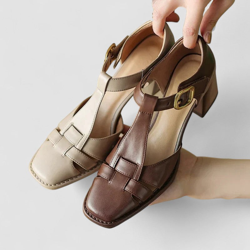 Scarlett – Orthopedic T-Strap Block Heels