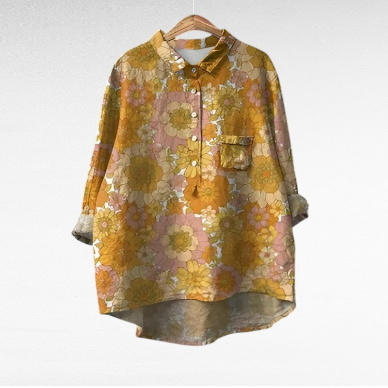 Noémie | Elegant Linen Summer Blouse