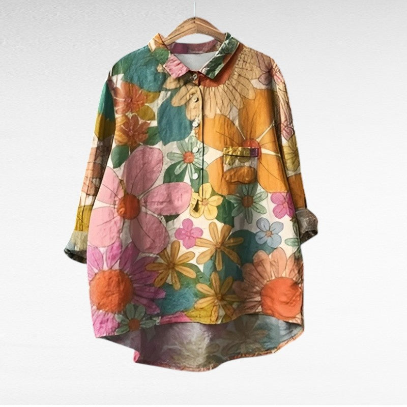 Camille | Elegant Linen Summer Blouse