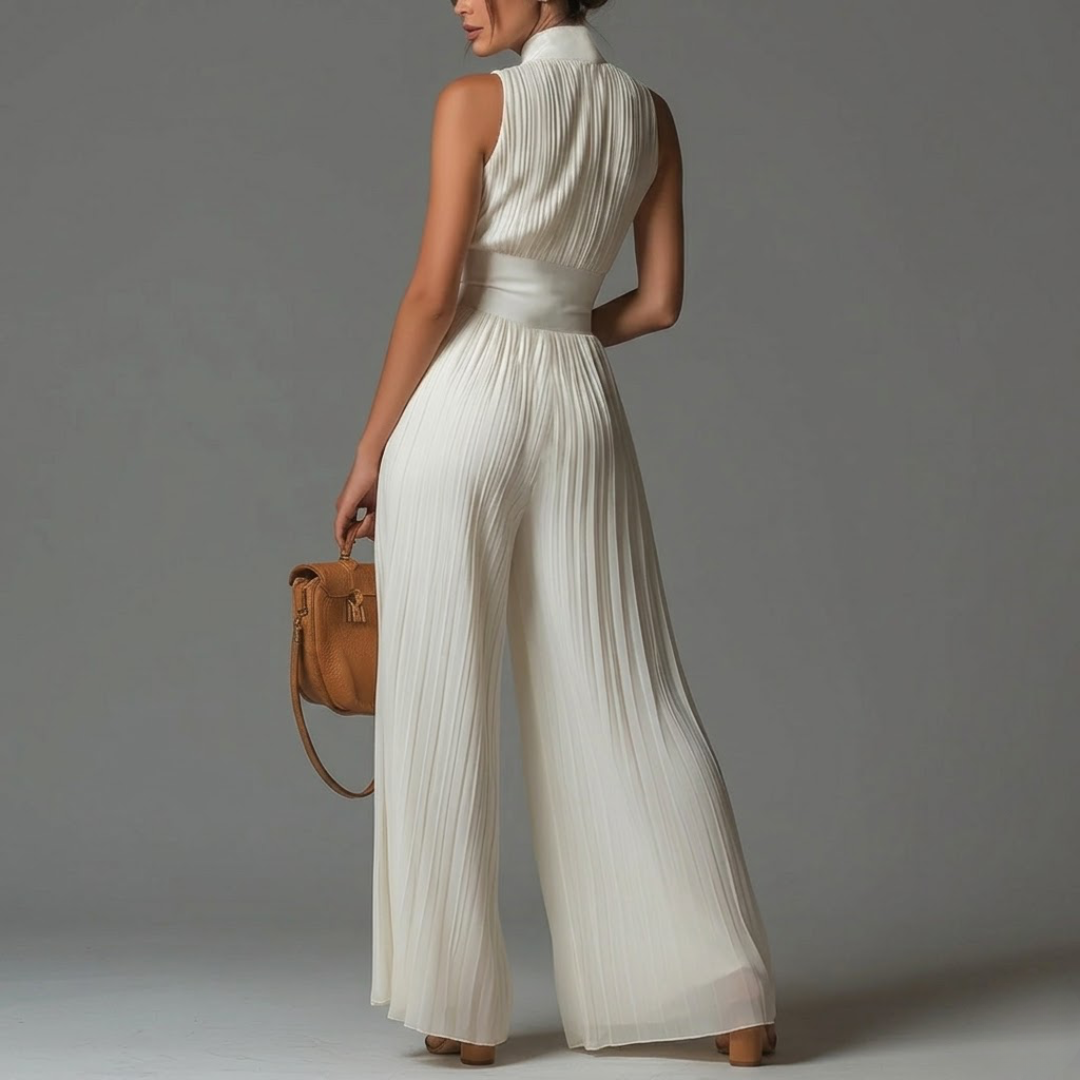 Julie |  White Pleated Chiffon