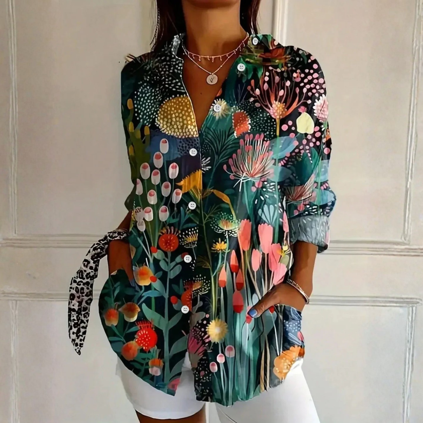 Audrey | Colorful Blouse with Playful Print