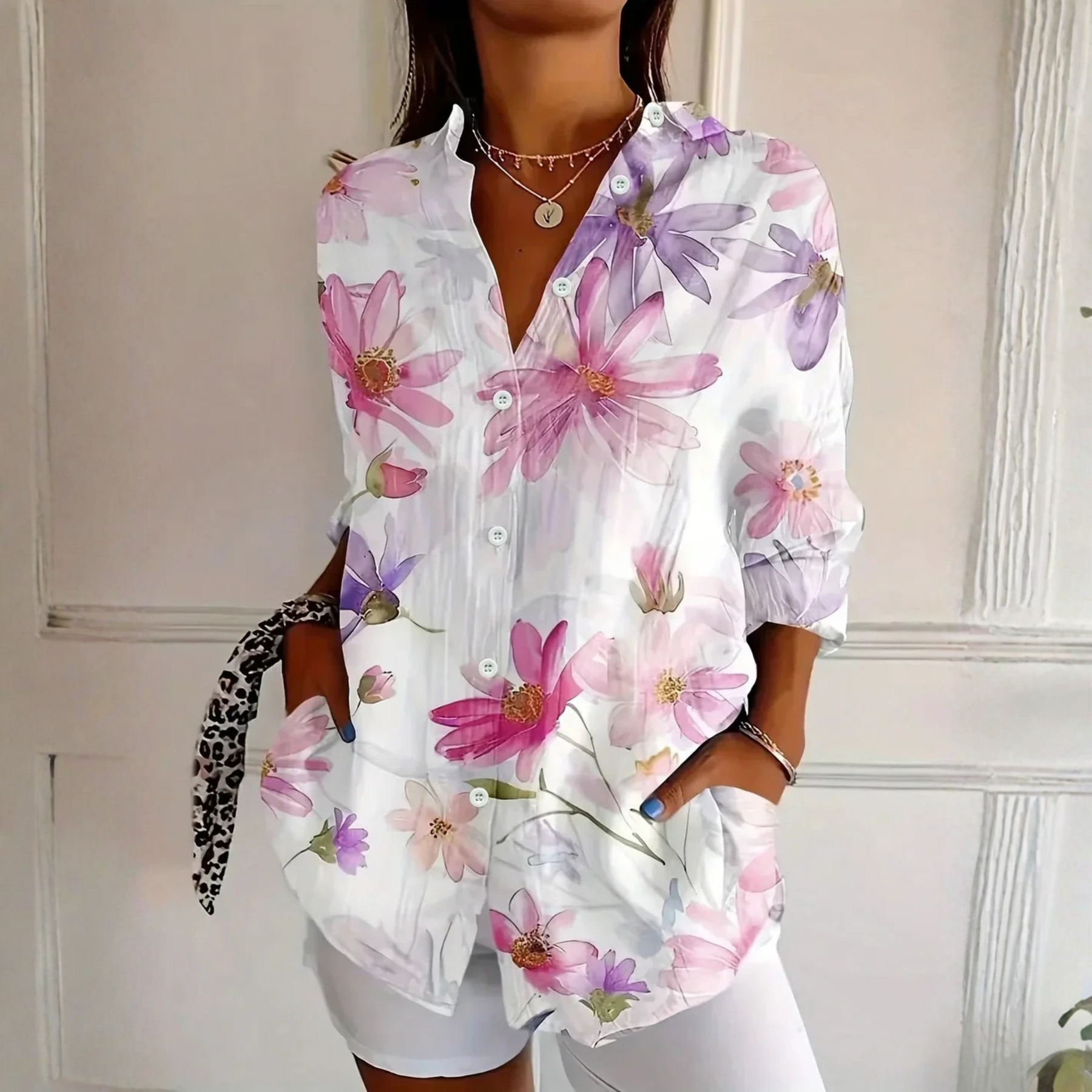 Audrey | Colorful Blouse with Playful Print