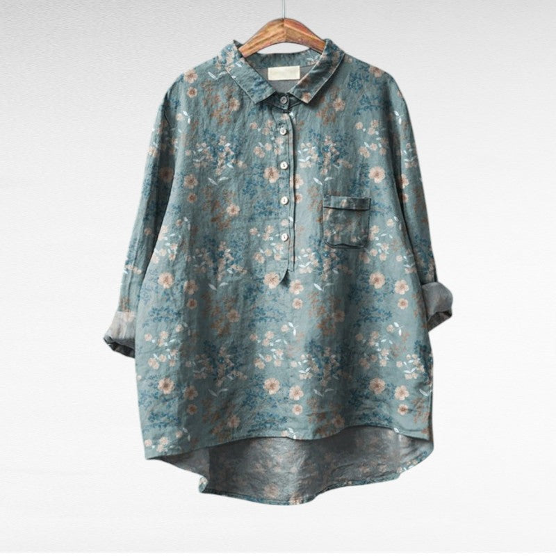 Claire | Elegant Linen Summer Blouse