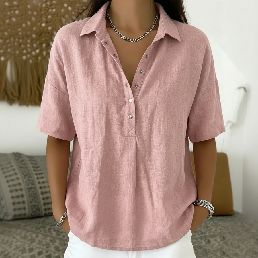 Amiya | Blouse with collar and button detail