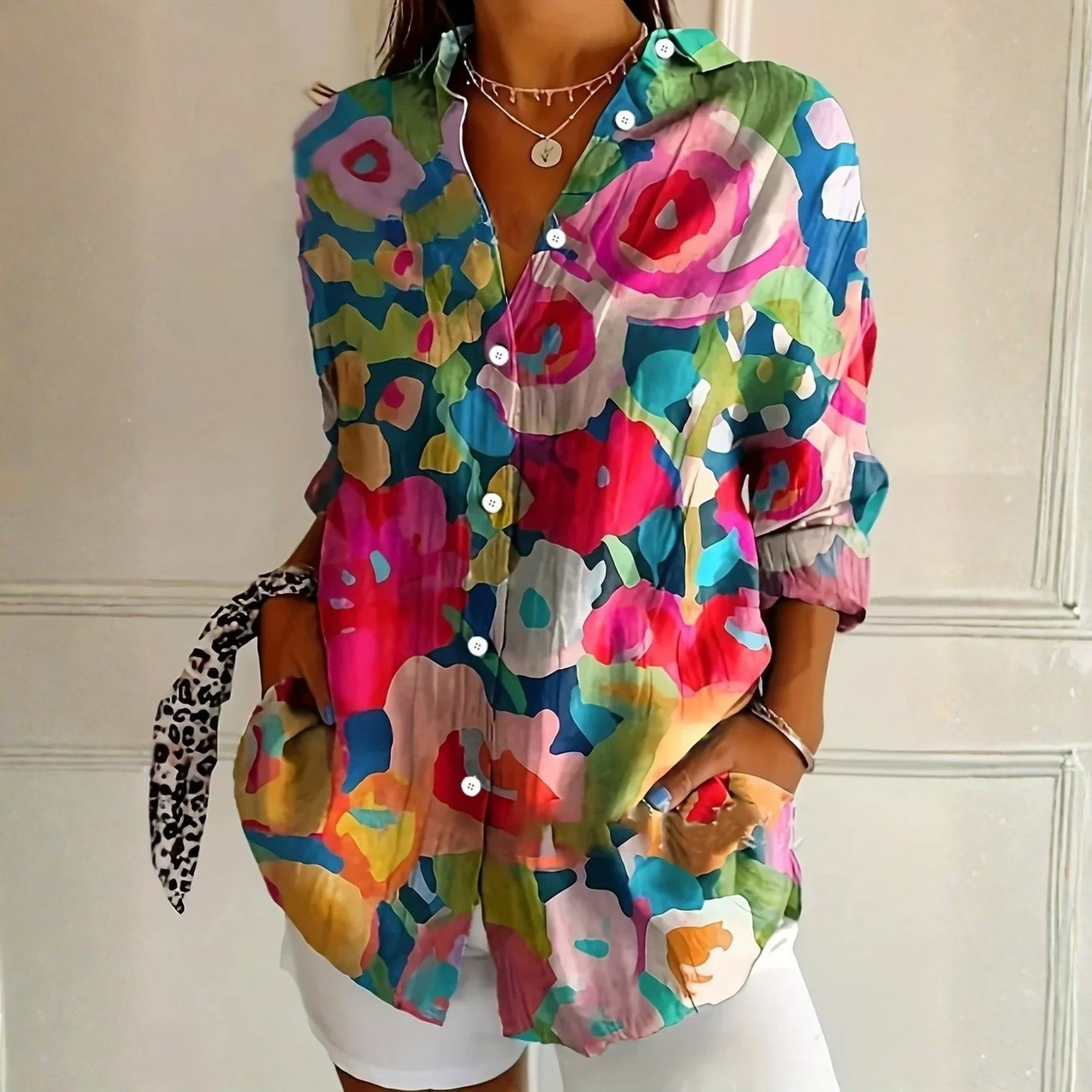 Audrey | Colorful Blouse with Playful Print