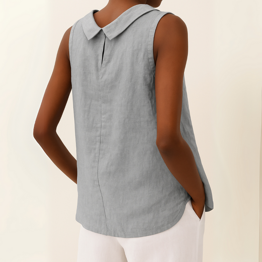 Piper | Sleeveless Roll Collar Top