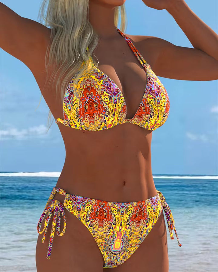 Colorful Halter Print Bikini