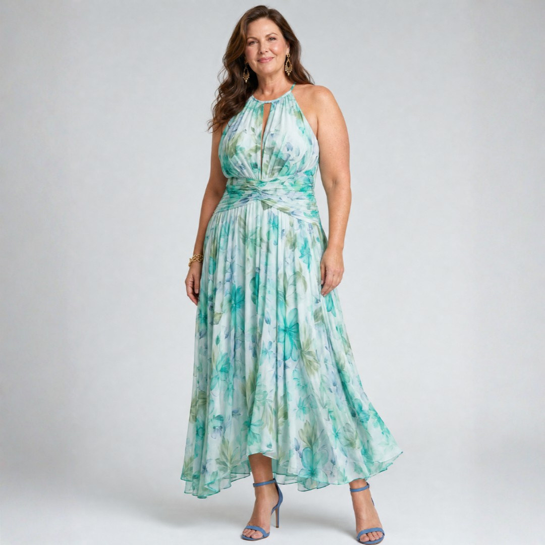Adara | Floral Elegant Midi Dress