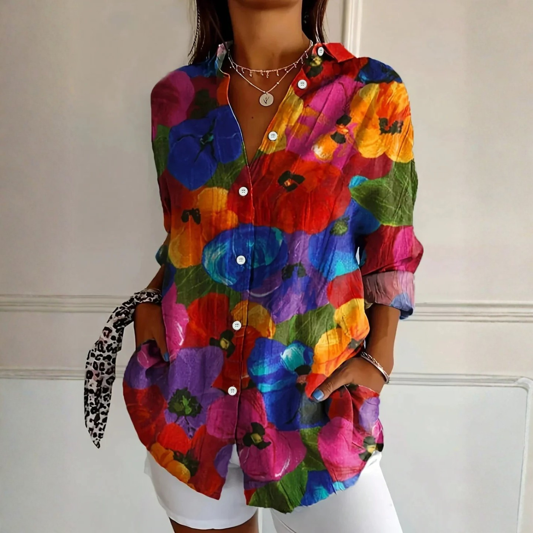 Audrey | Colorful Blouse with Playful Print