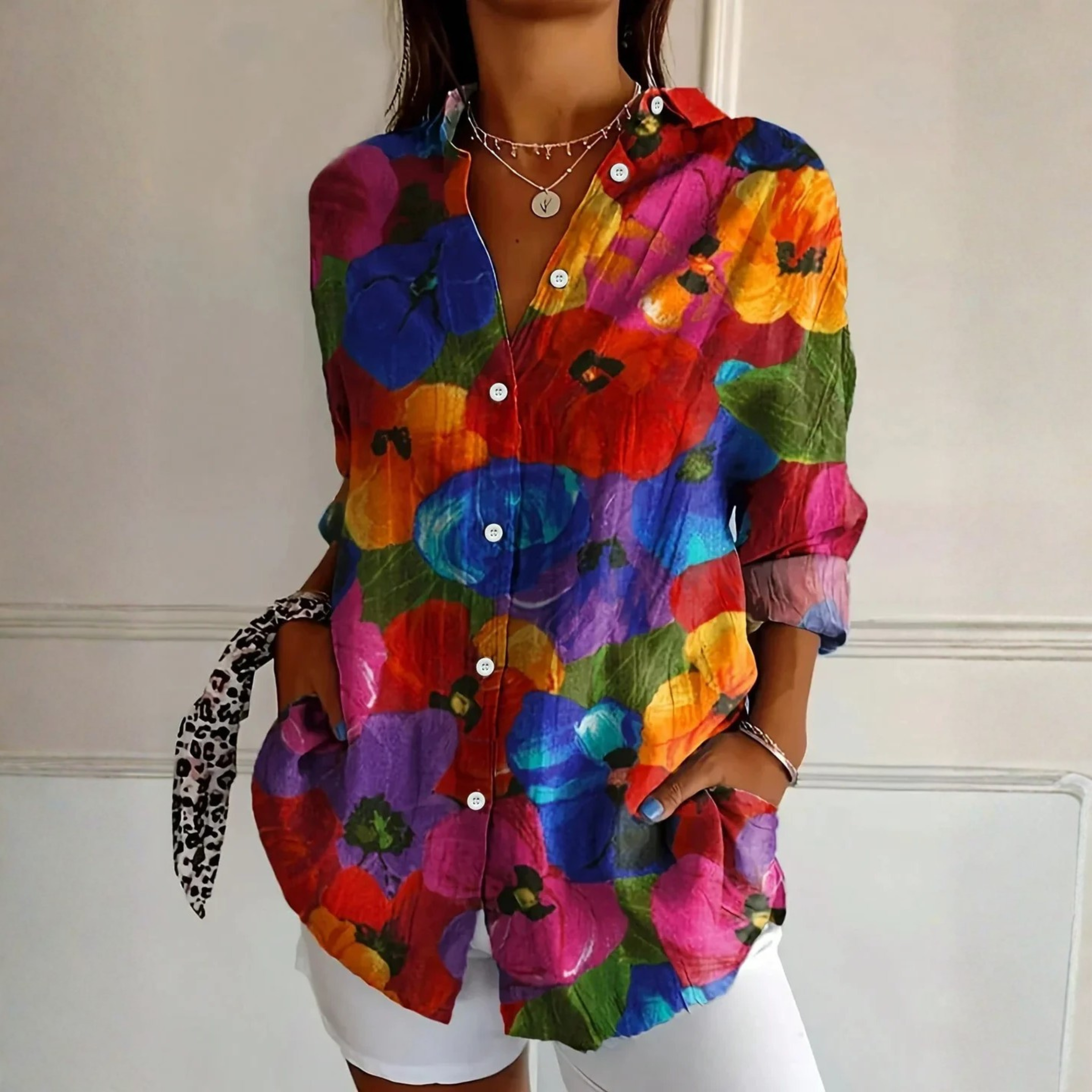 Audrey | Colorful Blouse with Playful Print