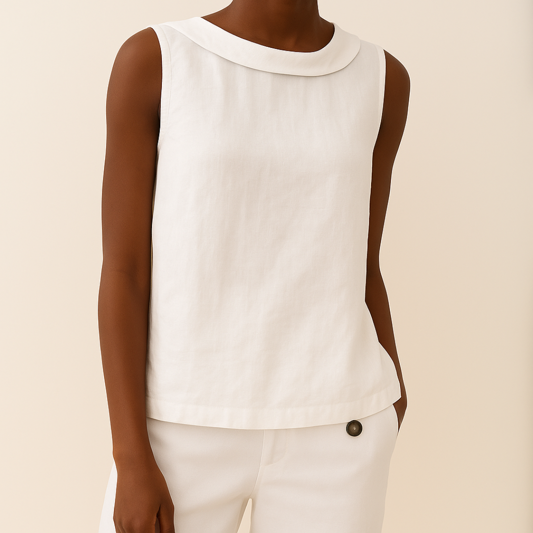 Piper | Sleeveless Roll Collar Top