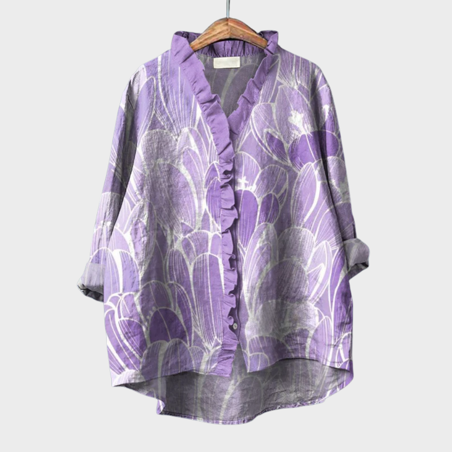 Lara | Elegant Linen Summer Blouse