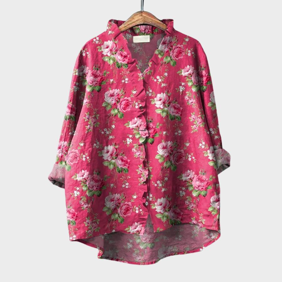 Tara | Elegant Linen Summer Blouse