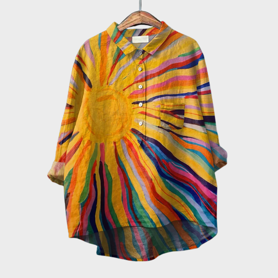 Solara | Elegant Linen Summer Blouse
