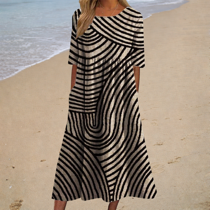 Long flowing dress, chic and comfortable