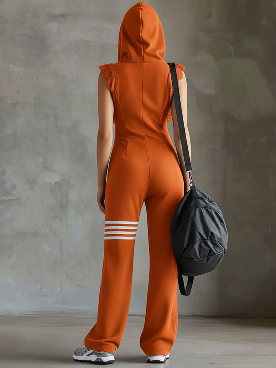 Giada - Retro Overalls with Hood and Stripes