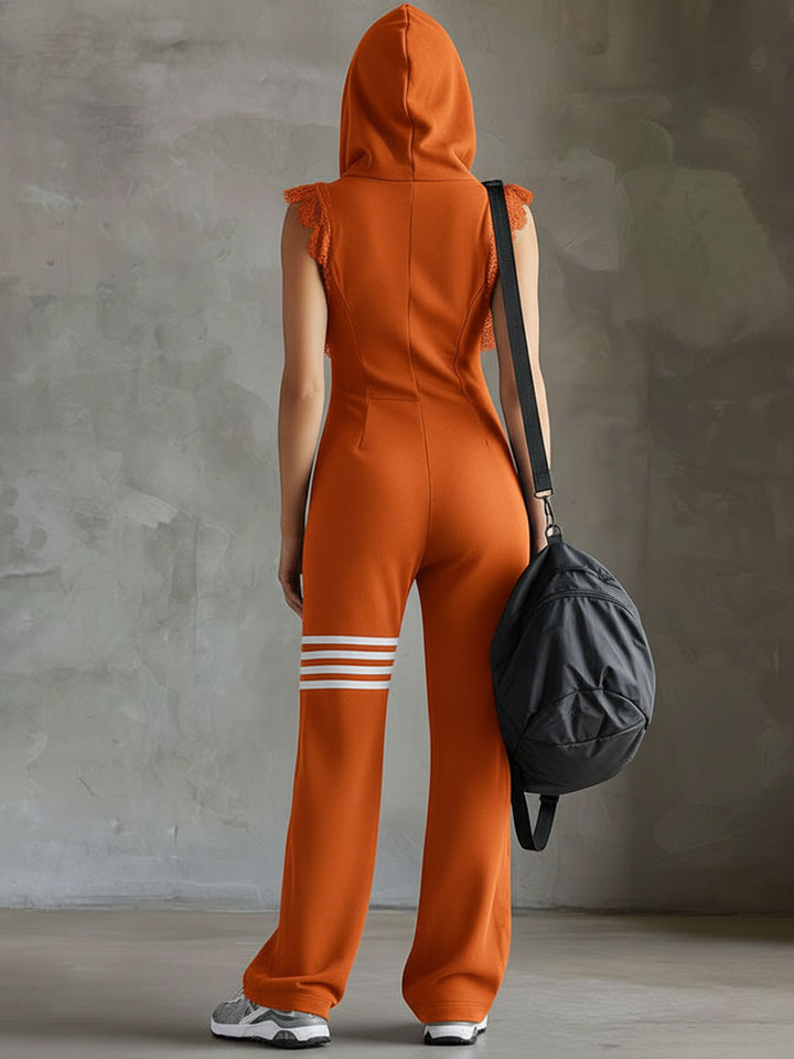 Giada - Retro Overalls with Hood and Stripes