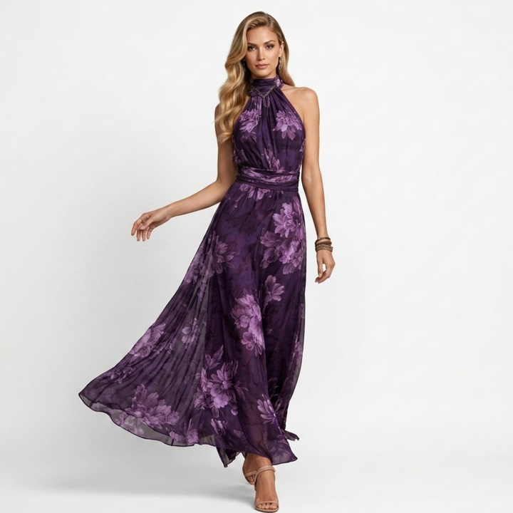 Theia - Green Floral Maxi Dress