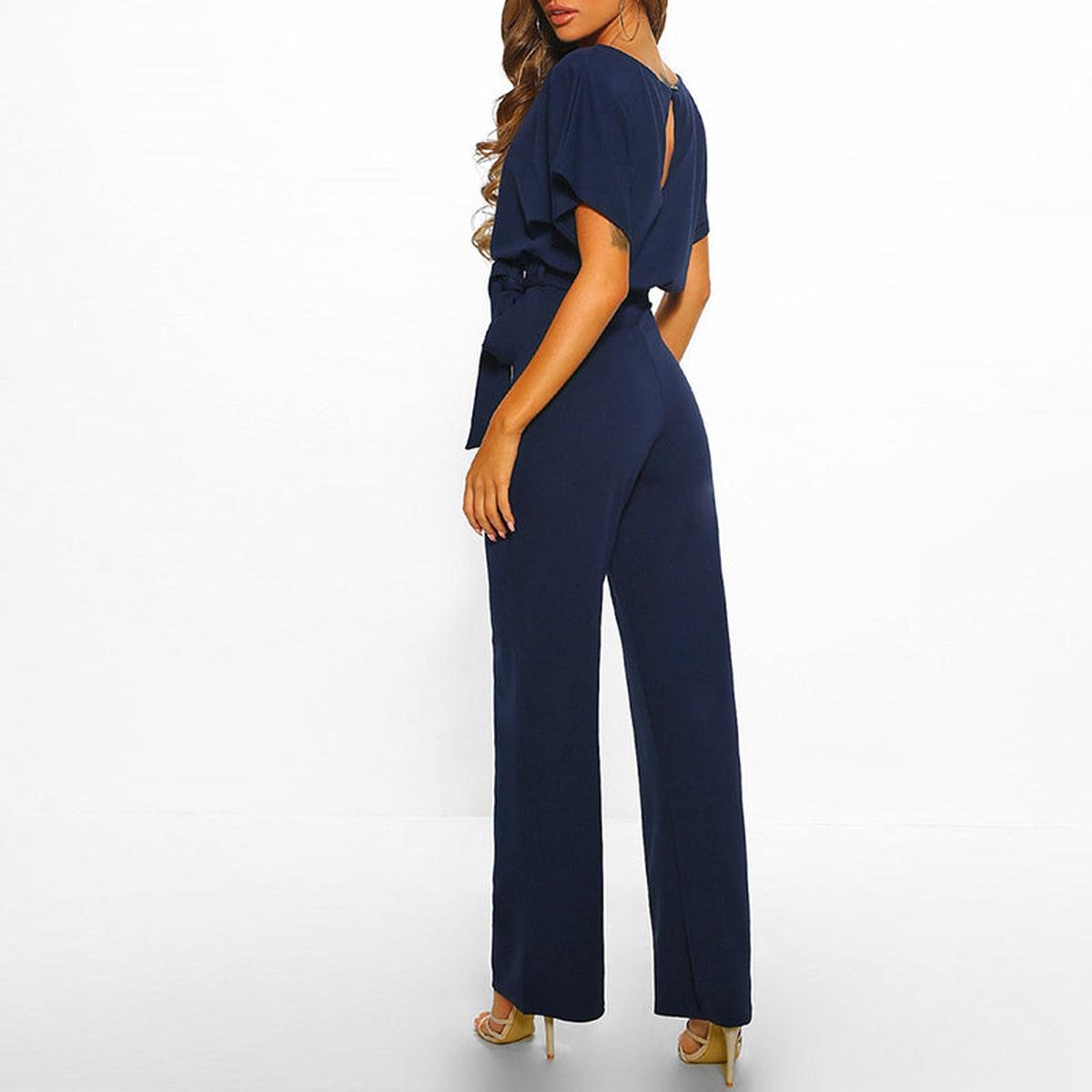 Alice | Short Sleeve Jumpsuit with Belt