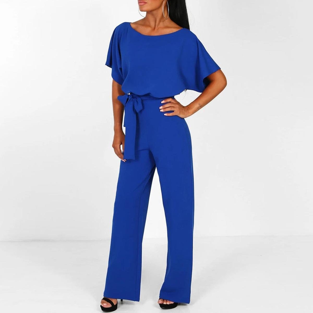 Alice | Short Sleeve Jumpsuit with Belt