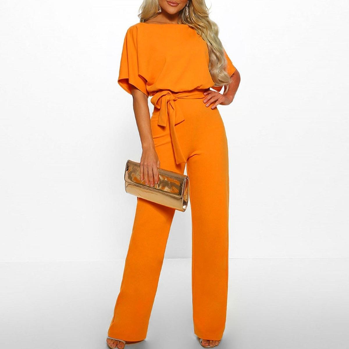 Alice | Short Sleeve Jumpsuit with Belt