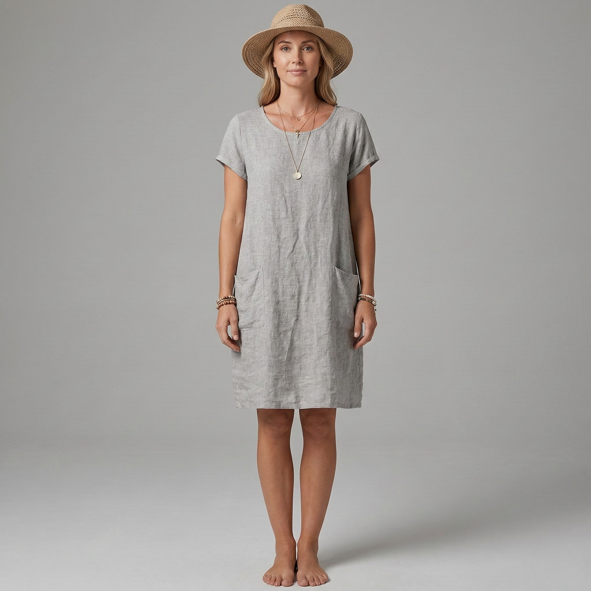 Megan | Casual Linen Pocket Dress