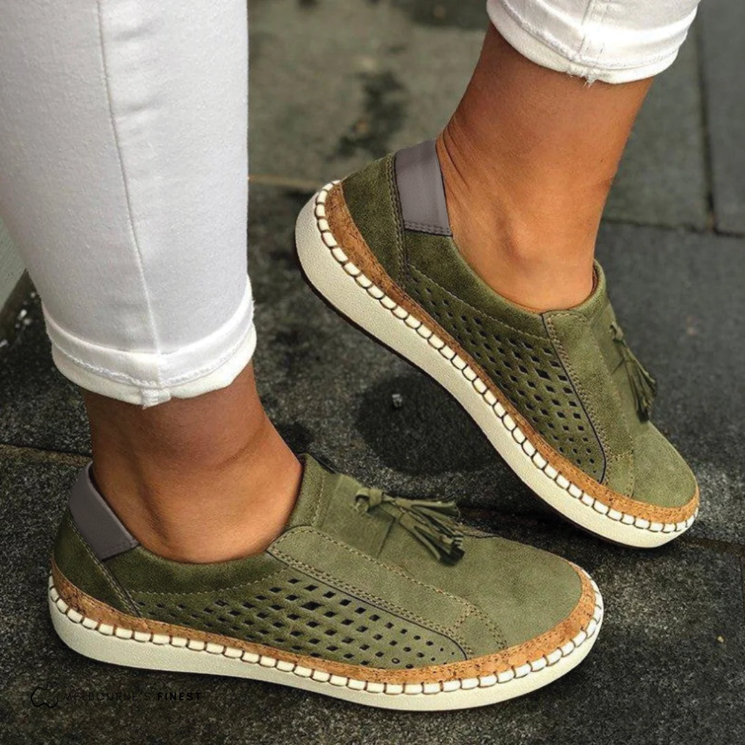 Nicole - Perforated Slip-On Shoes
