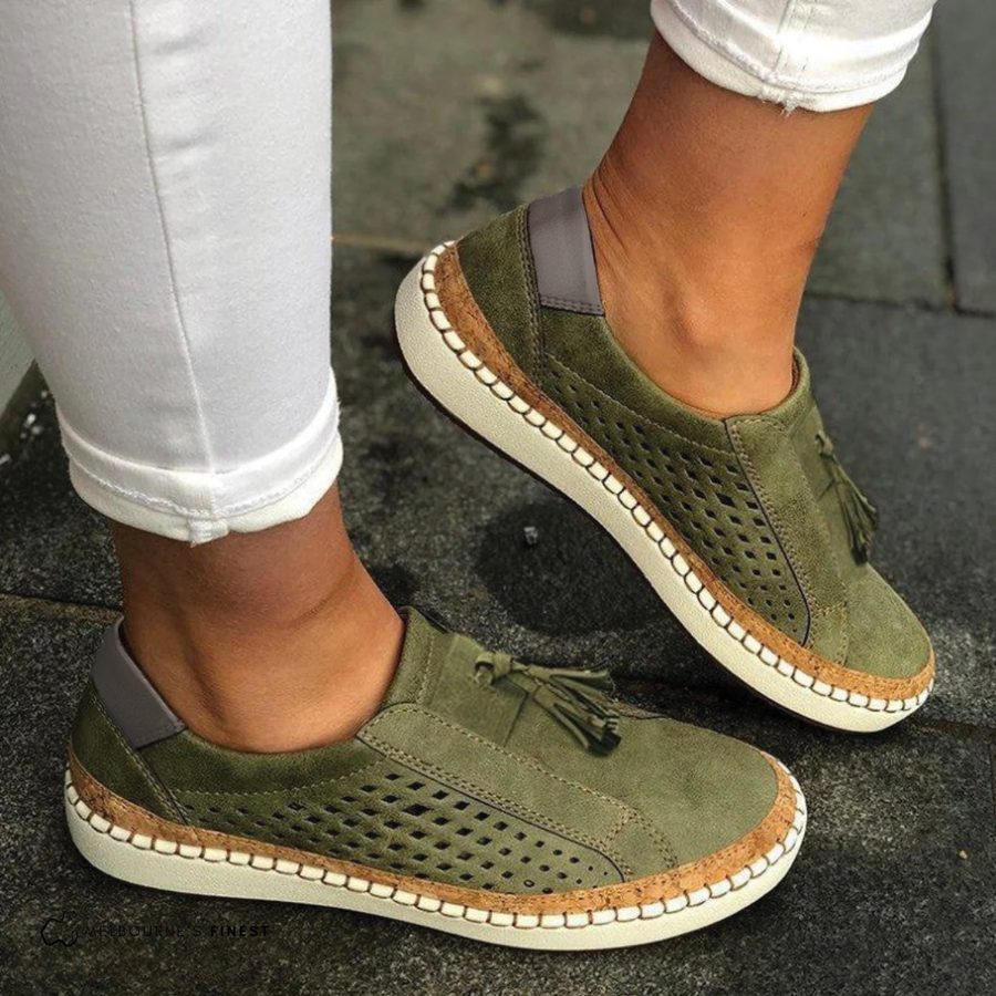 Nicole - Perforated Slip-On Shoes