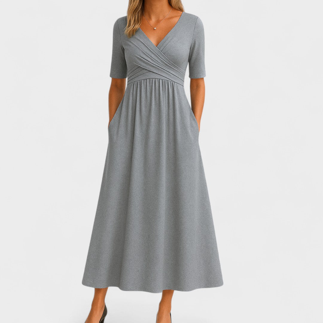 Carol | Chic V-Neck Midi Dress