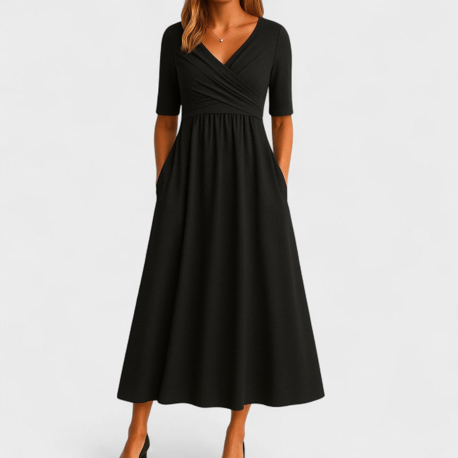 Carol | Chic V-Neck Midi Dress