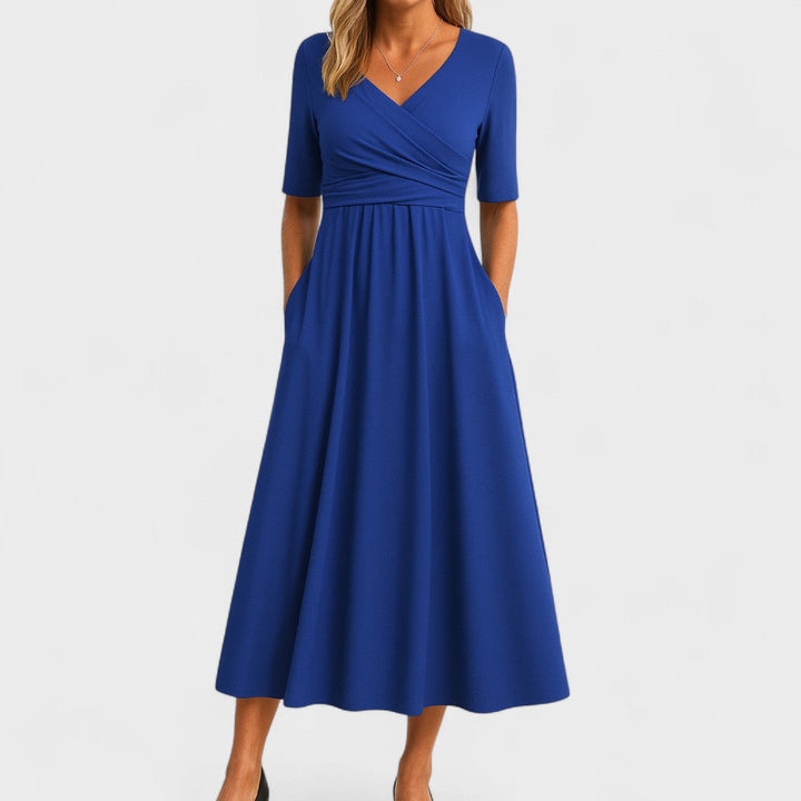 Carol | Chic V-Neck Midi Dress