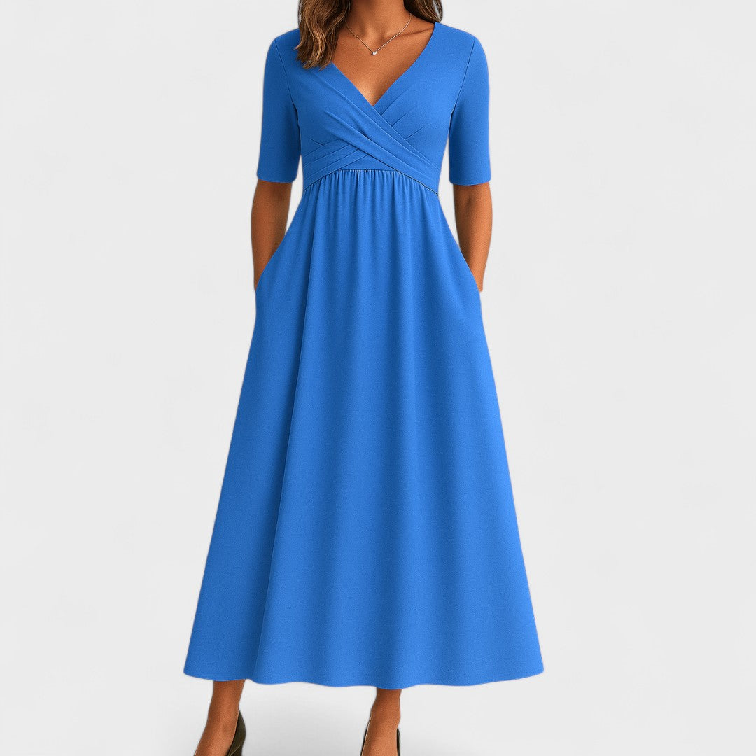 Carol | Chic V-Neck Midi Dress