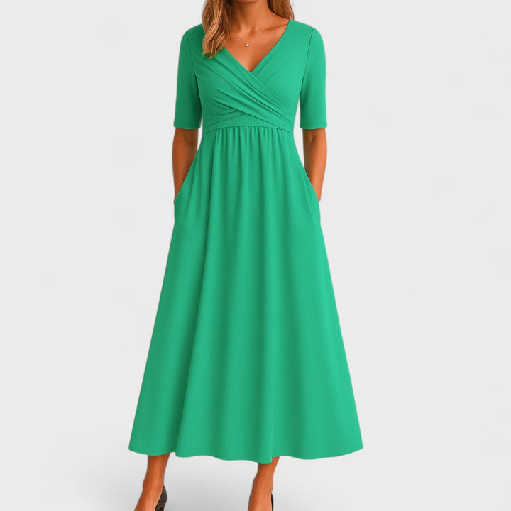 Carol | Chic V-Neck Midi Dress