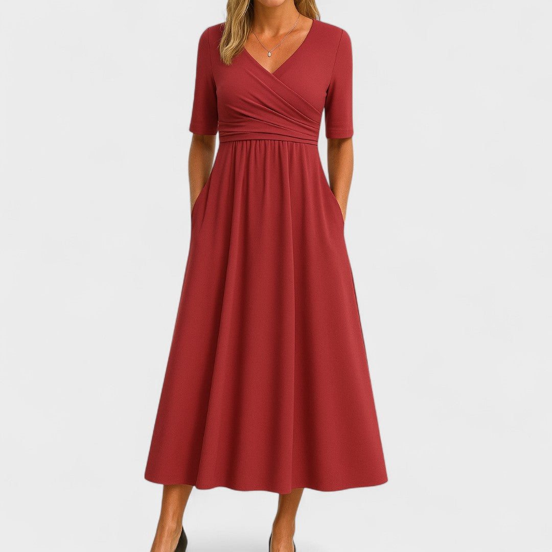 Carol | Chic V-Neck Midi Dress