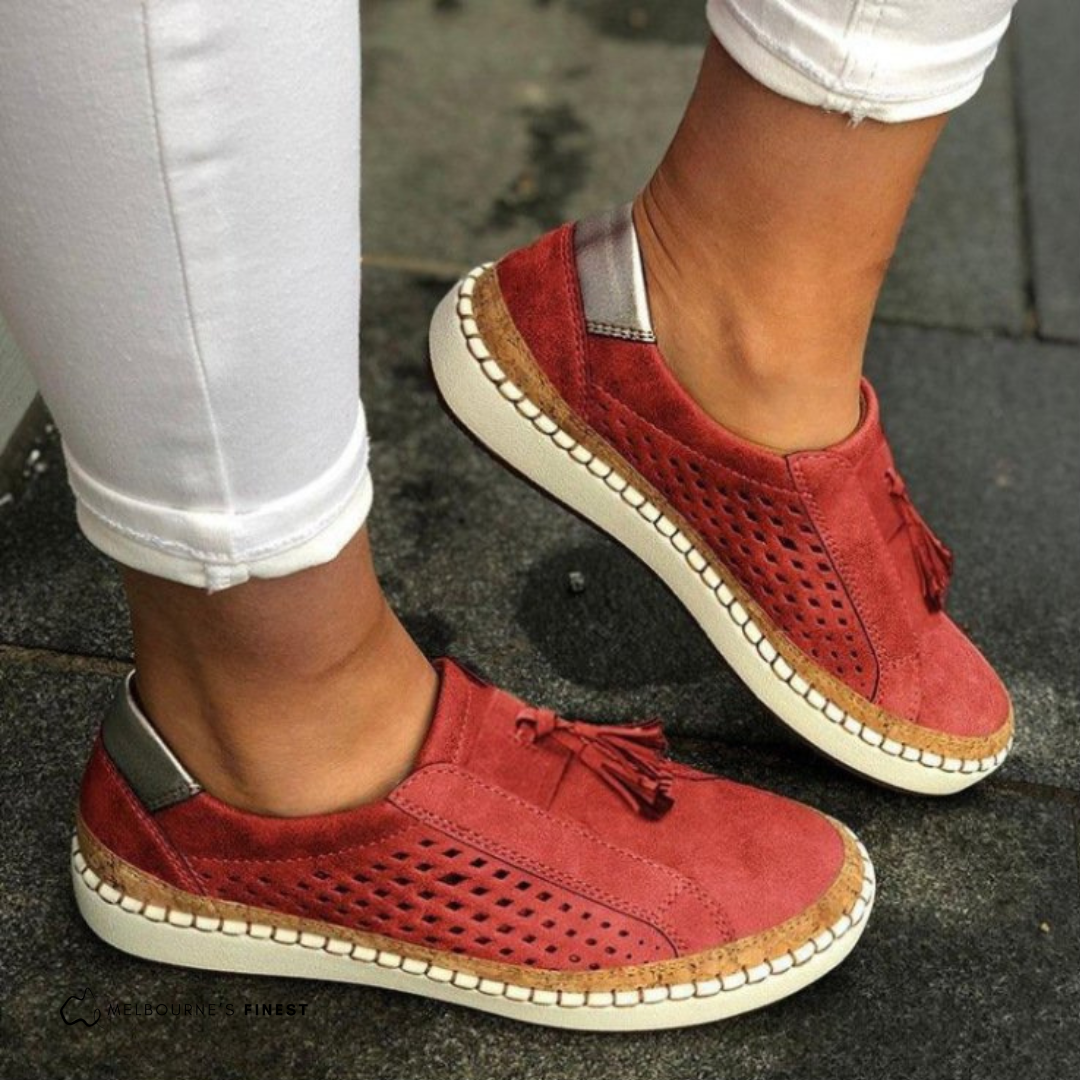 Nicole - Perforated Slip-On Shoes
