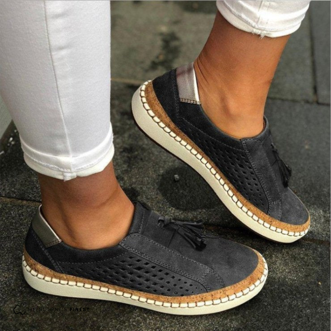 Nicole - Perforated Slip-On Shoes