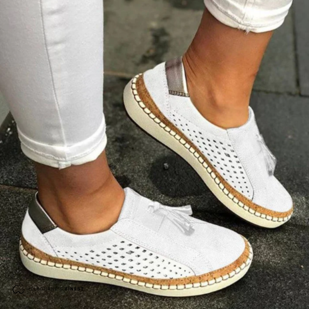 Nicole - Perforated Slip-On Shoes